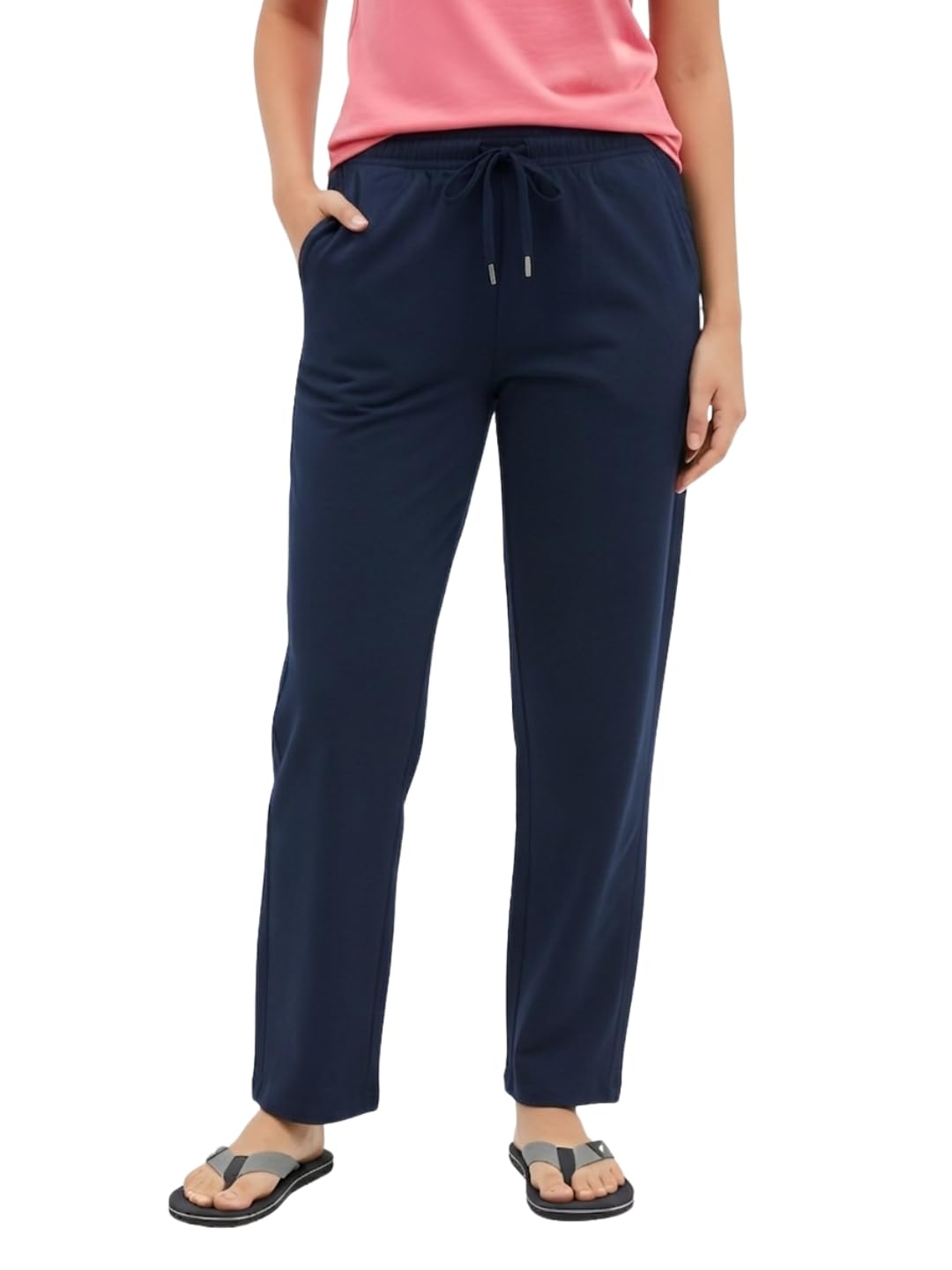 n nayomi Women Pure Cotton Lounge Pants | Mid-Rise Regular Fit | Adjustable Drawstring Closure | Functional Side Pockets | Comfortable Homewear & Sleepwear-picture-34