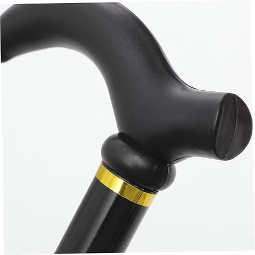 Miniatura 3 de Healvian Bastón de caminar de altura ajustable antideslizante para ancianos, 2 secciones telescópicas, color negro