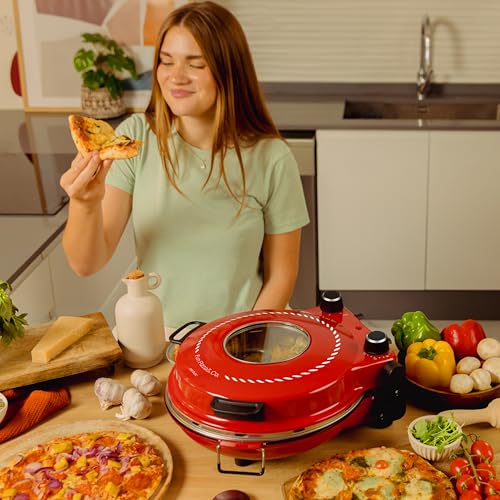Miniatura 3 de Cecotec Horno Grill Eléctrico Para Pizza Pizza Co Mamma Mía Window. 1200w, Temperatura 400 C, Temporizador 15m, Termostato, Cocción Piedra, Resistencias Superiores E Inferiores, Ventana Visualización