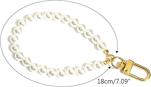 Miniatura 3 de Imination Pearl Beads Llavero Elegante Perla Teléfono Cadena Teléfono Celular Correas Moda Muñeca Lanyard