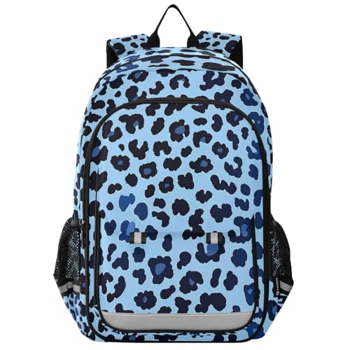 ALAZA Leopard Print Blue Cheetah Backpack School Backpacks Travel Laptop Bag Kids Bookbag for Girls Boys Teens Women Men
