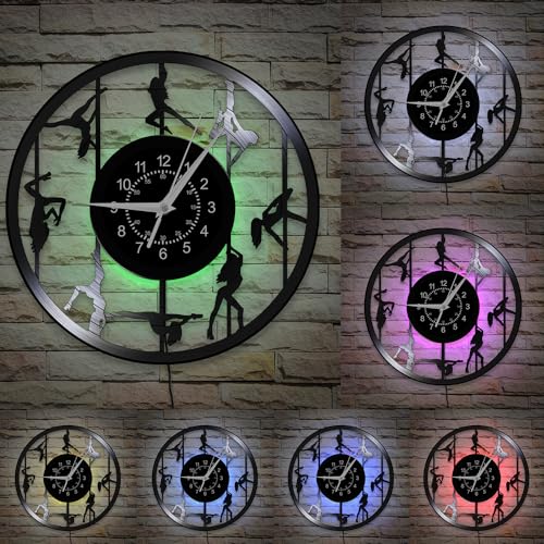 Reloj de pared analógico con luces LED y diseño moderno miniatura 2