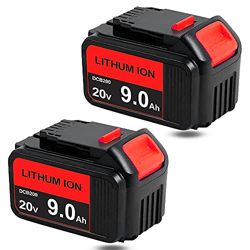 9000mAh High Output Dasnite 2Pack 20V DCB206 DCB200 Lithium Compatible with Dewalt 20 Volt Battery DCB200 DCB204 DCB205 DCB206 DCB209 DCD DCF DCG Series
