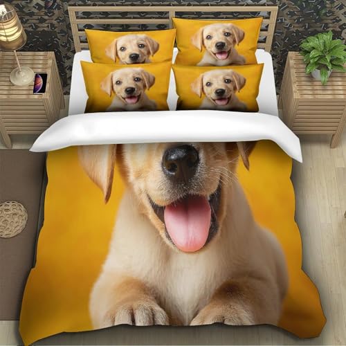 Housse de couette microfibre hypoallergique ultra douce imprimé chiot