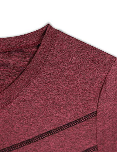 Athleisure Womens Clothes,Figure Flattering Exercise Gym Activewear Shirts Vintage Short Sleeve Popular Crew Neck Tops Comfy Trapeze Quick Dry Outdoor Recreation Gear Red Large #TOP5
