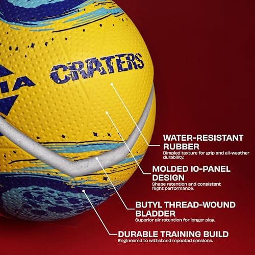 Nivia Crater Volleyball, Size 4, Yellow/Blue - Image 5