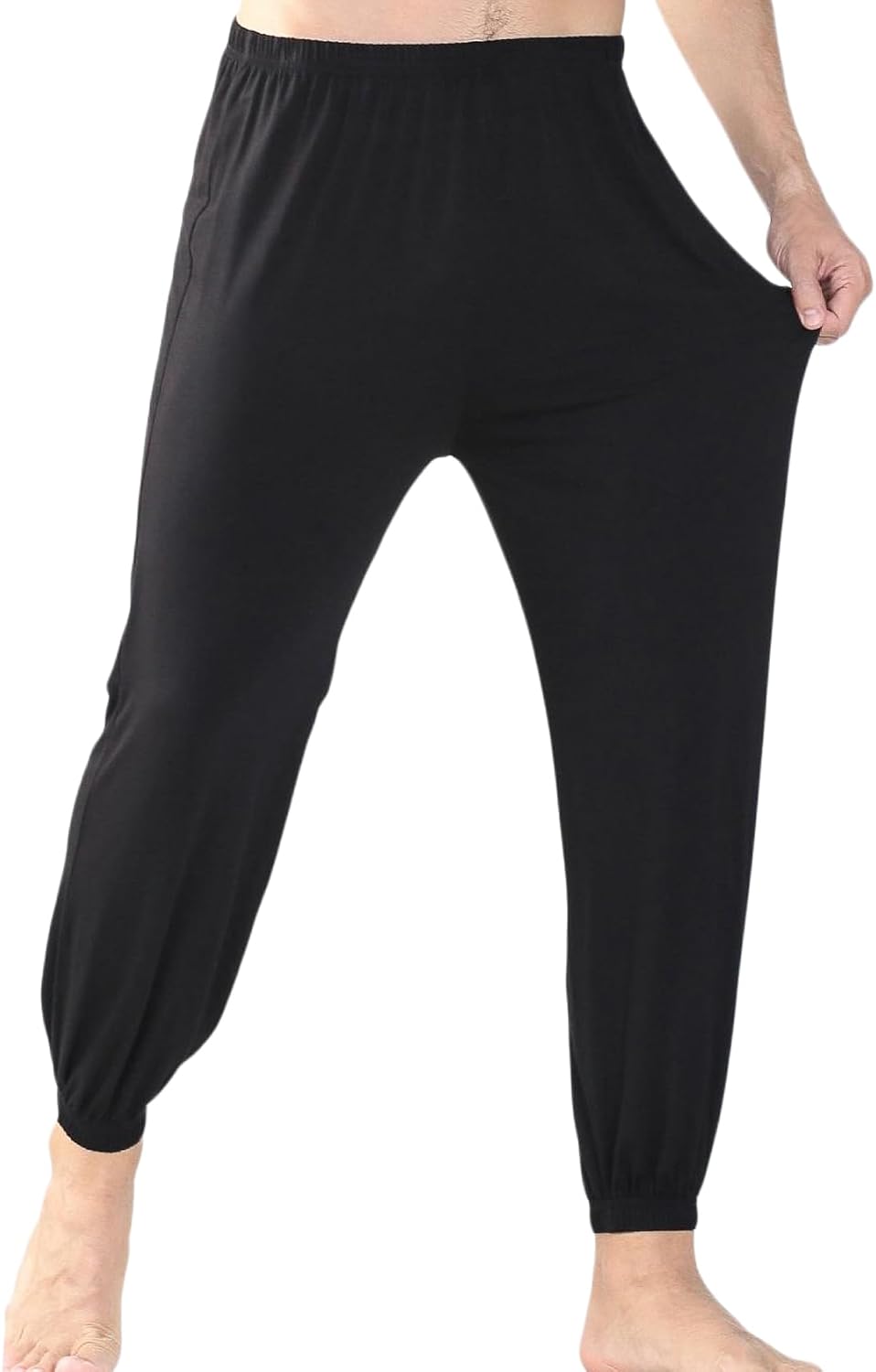 LovinPet Mens Pajama Pants, Plus Size Lightweight Sleep Bottoms with Elastic Waistband & Pockets,Black/Red/Deep Grey,3XL–6XL