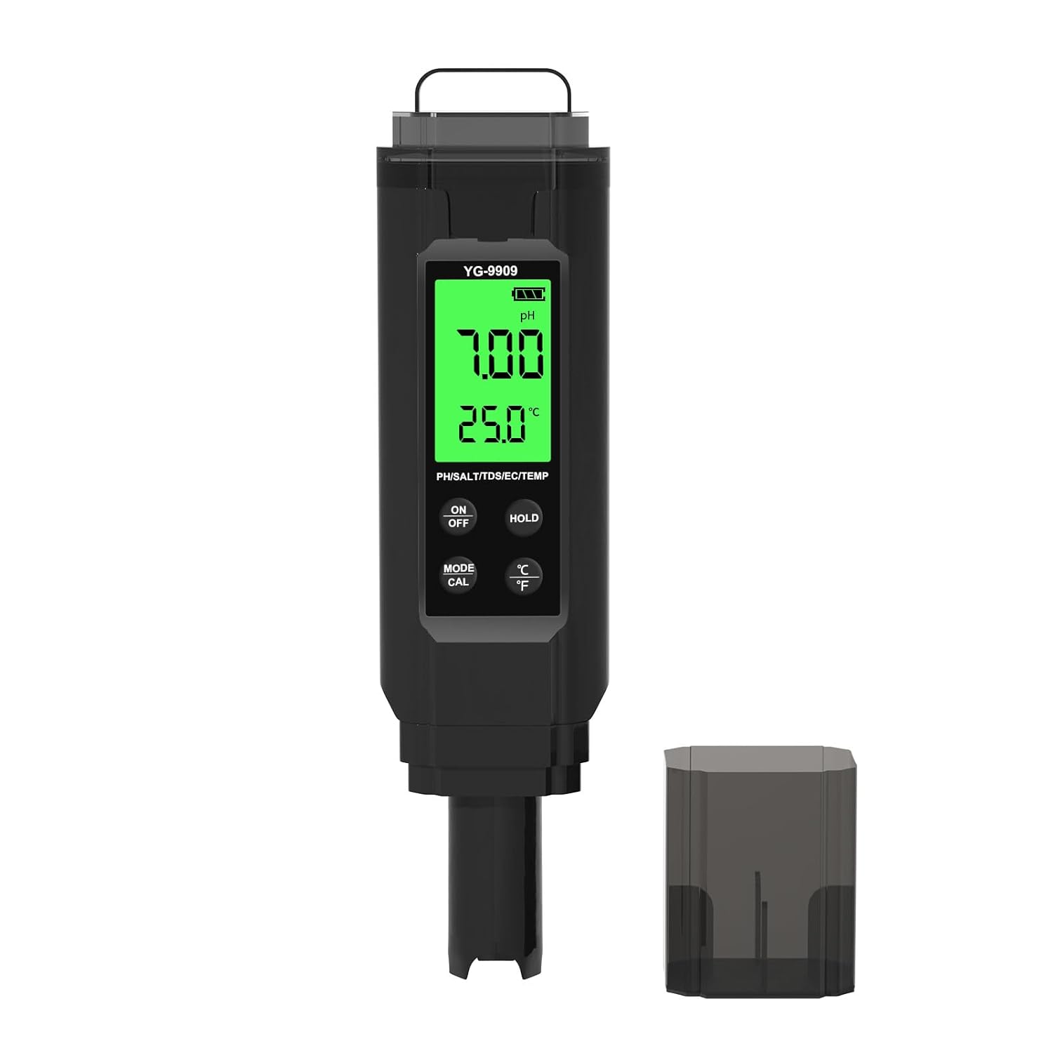 Gavigain 5 in 1 Digital Water Quality Tester, pH, Salt, TDS, EC, Temperature, LCD Display, for Aquarium, Pool, Hydroponics Use