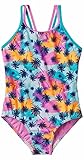 Speedo Girls Thin Strap One Piece Swimsuit (as1, Alpha, m, Regular, Multi Palm)