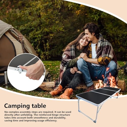 Table pliante portable avec poignées en aluminium résistante et facile à transporter - 4