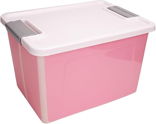 Caja de 56 cuartos de galón, contenedores de almacenamiento grandes, impermeable, organizador con tapa de hebilla, caja de almacenamiento plegable