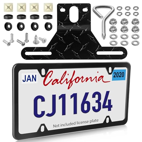 Oyviny Trailer License Plate Bracket Holder Frame Kit for Boat ATV UTV RVs Trucks Utility Trailer, Universal Stainless Steel Car Tag Frame Trailer Light Bracket with Mounting Hardwares