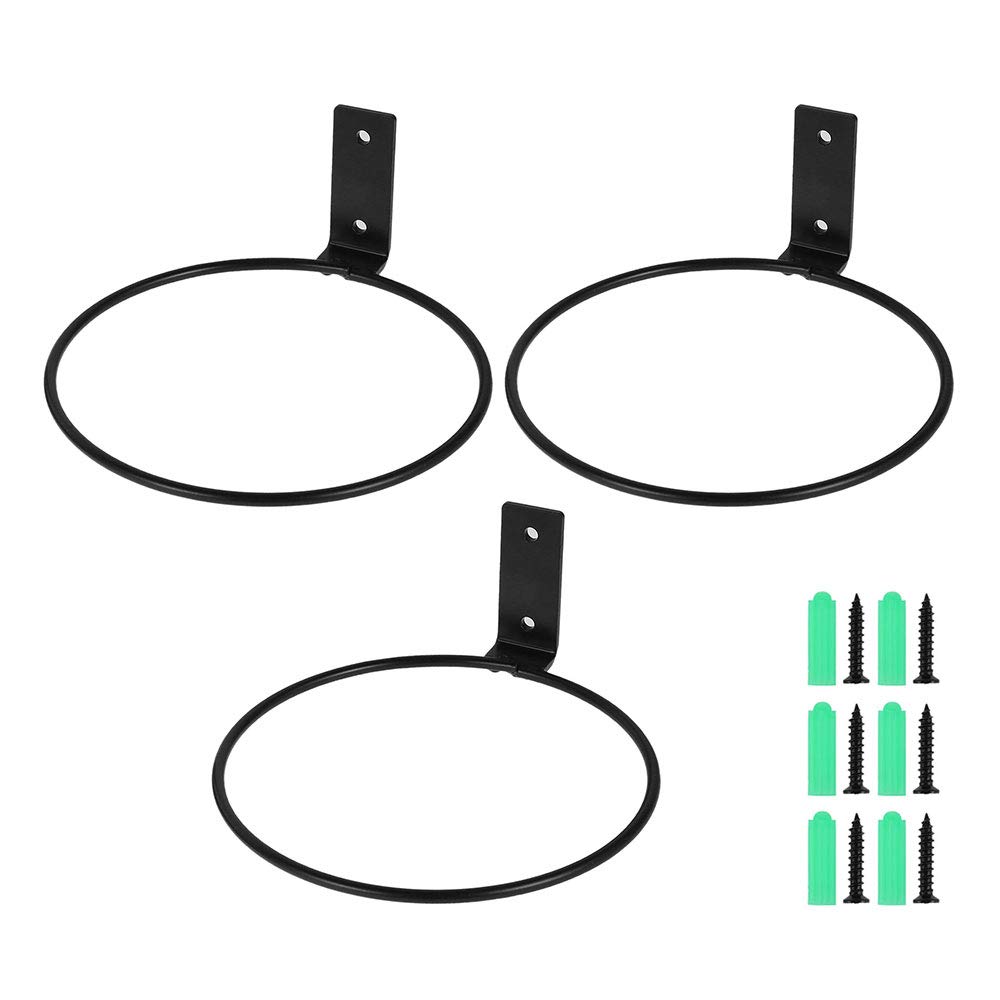 3 Soportes para macetas de Pared, Anillos de Hierro para macetas para Interiores, balcón, hogar, jardín, Patio (6 Pulgadas)