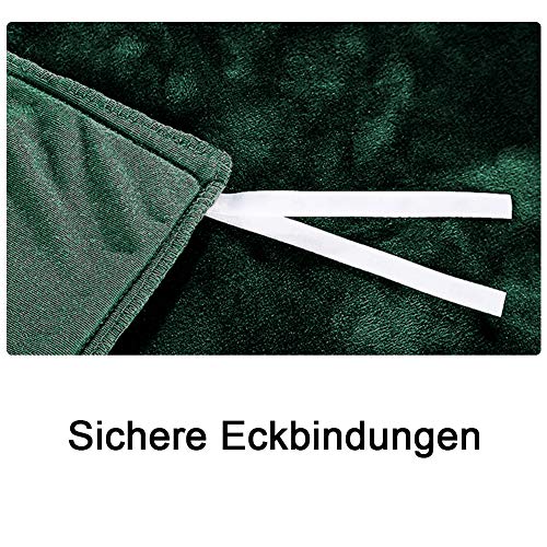 Michorinee Winter Plüsch Bettwäsche Set 135x200 cm Dunkelgrün 2teilig – Ansicht 5