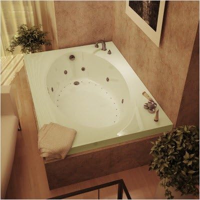Bermuda 43 x 84 x 23" Rectangular Air and Whirlpool Jetted Bathtub Color/Trim / Tile Flange / Front Skirt / Drain: Biscuit / Brushed Nickel / Yes / No / Right