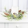 Factory Direct Craft Artificial Berry Pine Cone and Frosted Pine Candle Ring or Small Wreath for Christmas Displays and Holiday Decorations (Size: 12") #4