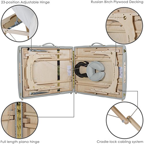 Image of EARTHLITE Portable Massage Table Package AVALON - Reiki Endplate, Premium Flex-Rest Face Cradle & Strata Cushion, Carry Case (30 inchx73 inch)