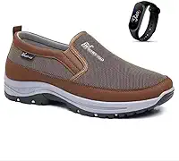 Kit Sapatilha Tenis Masculino Casual Aquatico de Trilha Impermeável Com Solado Costurado e Ajustável + Relógio led