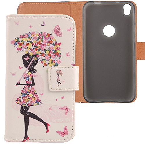 Lankashi PU Flip Leder Tasche Hülle Hülle Cover Schutz Handy Etui Skin Für Alcatel Shine Lite 5080X 5 Umbrella Girl Design