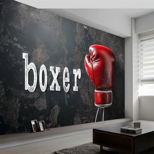 Papier peint panoramique 3D gants de boxe 400x280 cm pour salon et chambre