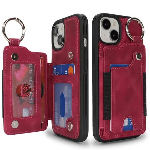 Coque iPhone 13 antichoc étui portefeuille cuir fentes cartes femme homme