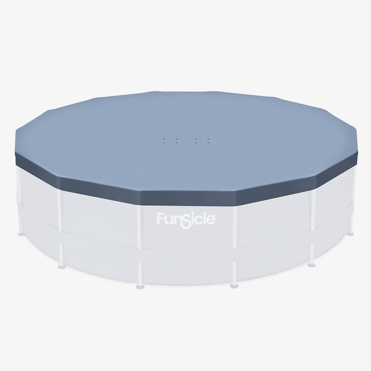 Funsicle 14 Foot Durable Round Pool Cover with Adjustable Drawstring for Oasis, Activity, Quickset and Above Ground Outdoor Swimming Pool, Gray