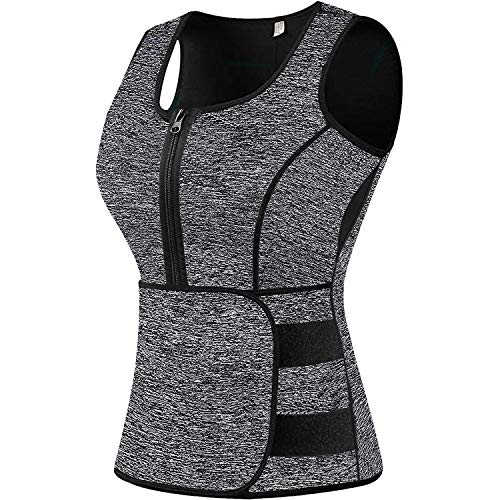 Sweat Vest Waist Trainer for Women Weight Loss Neoprene Sauna Slimming Vest with Adjustable Waist Trimmer Belt
