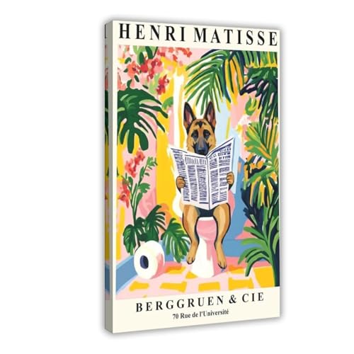 Poster sur toile de berger allemand décoration murale chambre maison 40x60
