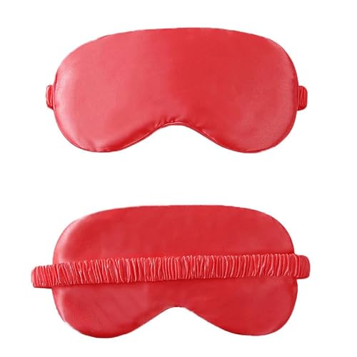 多色両面アイマスク 睡眠用 目隠し シルク アイマス 軽量 通気性 柔らかい肌触り 圧迫感なし 遮光 快眠 安眠 自由調整圧迫感なし 洗濯可能 男女兼用 瞑想 昼寝 旅行用 (Red)