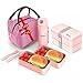 Produktbild Saleh Comfort brotdose mit flasche und kühltasche - BPA frei - bento box für erwachsene - brotdose mit fächern - bentobox set - mahlzeiten lunchbox Brotdose für die Schule und Arbeit (Rosa)