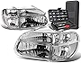 Chrome Housing Clear Corner Headlight Head Lamps+Tool Kit Compatible with 95-01 Ford Explorer 95-01