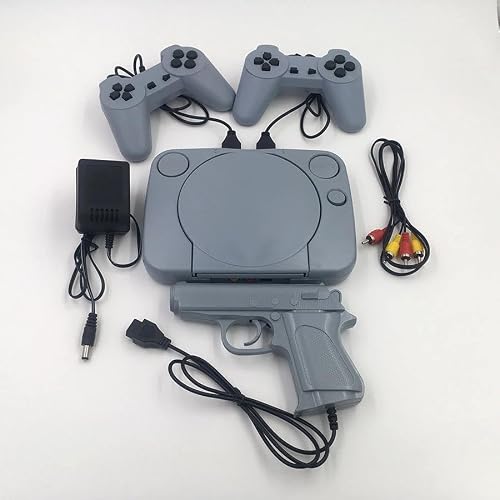 Classic Retro Gaming Console Set, Gray, with 2 Controllers, Light Gun, AV Cable, Power Adapter, Family Entertainment System for TV