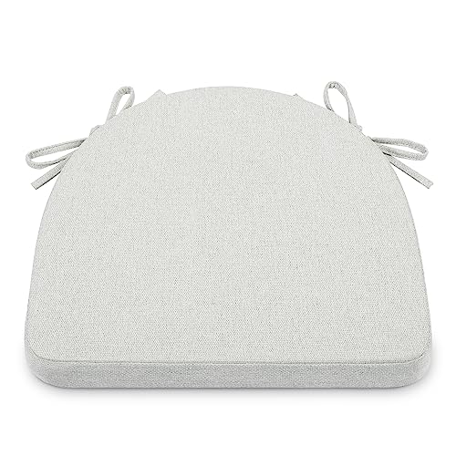 Shinnwa Chair Cushion With Ties For Dining Chairs [17 X 16.5 Inches] Non Slip Kitchen Dining Chair Pad And Seat Cushion With Machine Washable Cover - Off White #TOP6