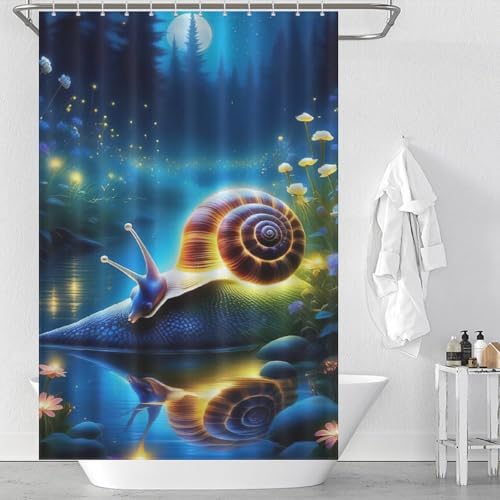 Rideau de douche escargots imperméable contre les éclaboussures - 2