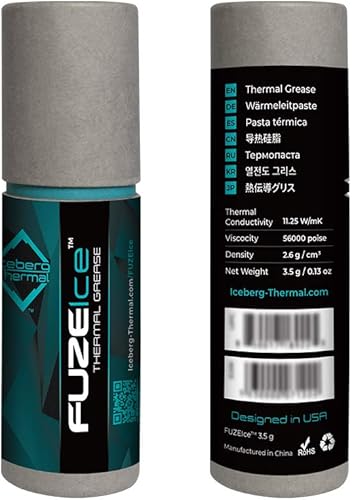 Miniatura 5 de Iceberg Thermal FUZEIce - Disipador térmico para CPU y GPU, grasa de alto rendimiento (0.12 oz) (11.25 WmK)