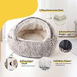 Katzenbett Flauschig Katzendecke, 50cm Gemütlich Katzenbett für große Katzenkätzchen Washbar KuscheIn Hundebett Hundehaus Weiche Bequeme Kaffee – Bild 2