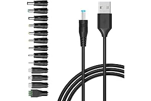 Belker Universal USB to 5V DC Power Cable with Interchangeable Plugs