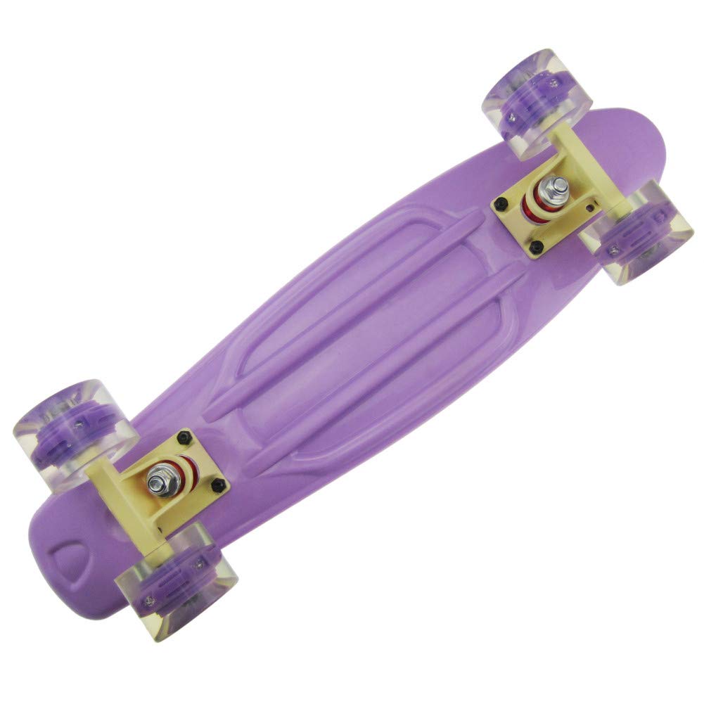 Kid's Mini Cruiser Skateboard, Retro Plastic Complete Skateboard for Boys and Girls