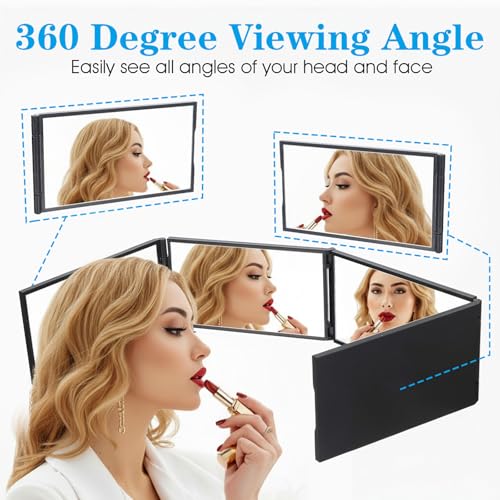 Espejo plegable rectangular para maquillaje 360 grados miniatura 5