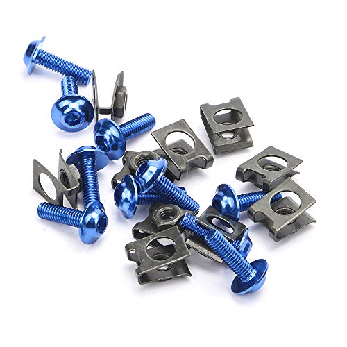 mewmewcat Kit de parafusos de carenagem de 10 unidades para motocicleta M6 de 6 mm. Porca de parafus