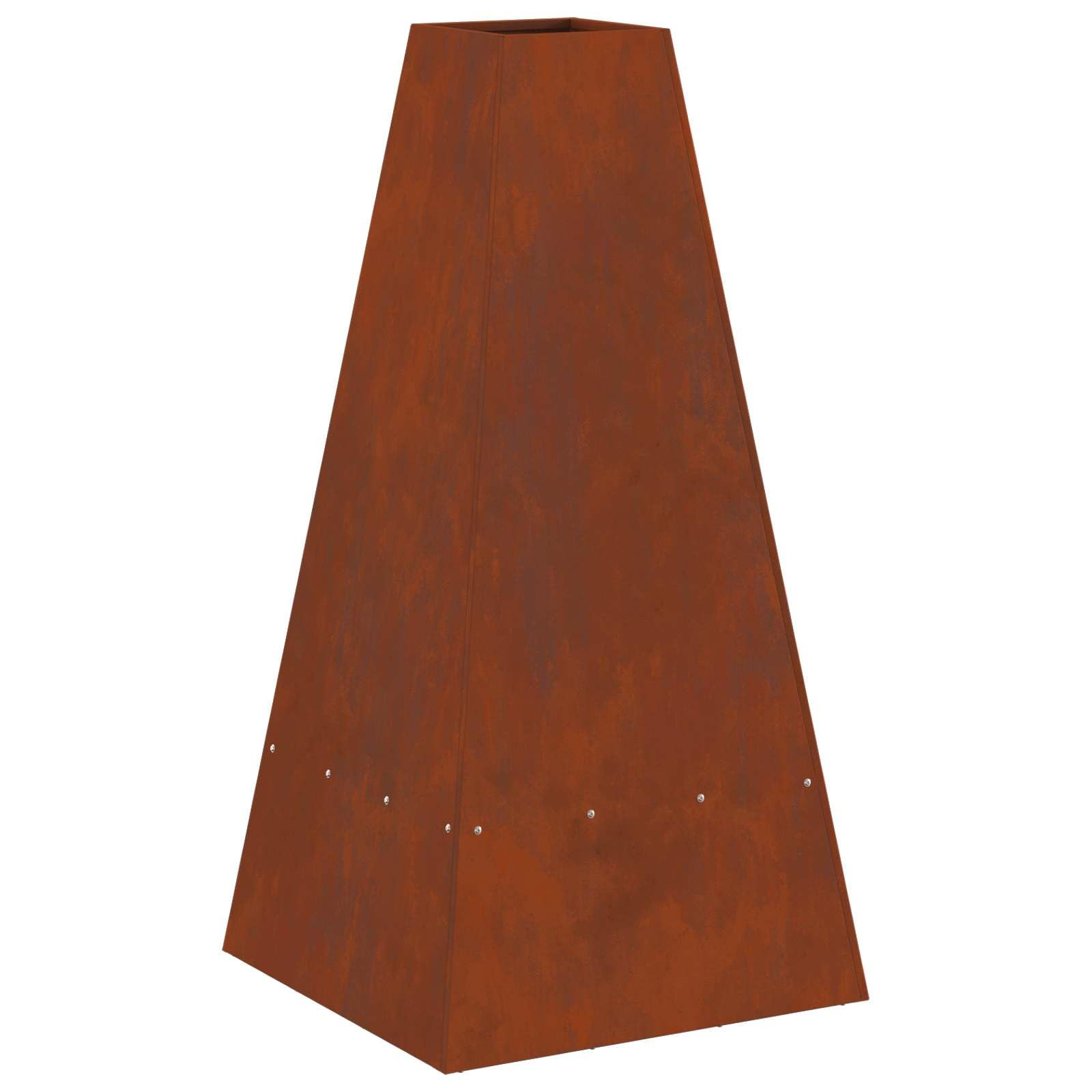 Palenisko brązowe, odporne na warunki atmosferyczne, 50 x 50 x 100 cm, stalowy piec kominkowy na kemping i do ogrodu, z dużą powierzchnią do gotowania i odpornym na wysokie temperatury