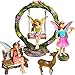 Mood Lab Fairy Garden Kit - Miniature Figurines with Accessories Swing Set of 6 pcs - Hand Painted for Outdoor or House Decor