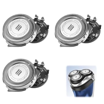 3 Unità Testine di Ricambio SH30/SH50 per Philips, Sistema di Rotazione 360° Testina di Ricambio Da Uomo Rasoio Asciutto e Bagnato Compatibile con Philips Serie 5000, 3000, 1000, Star Wars, Aquatouch