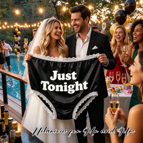 Image of Hosrnovo Bachelorette Gifts for Bride and Groom,28Inches Big Granny Panties Funny Prank Underwear for Mr and Mrs