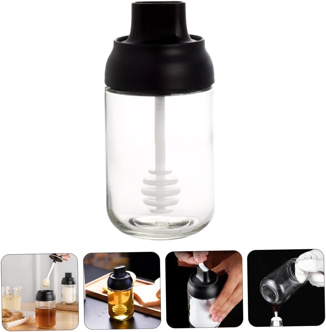 4pcs Kitchen Spice Jars Set Glass Seasoning Containers with Lids for Home Cooking Condiment Storage Pots for Salt Sugar and Spices Stylish and Practical Design