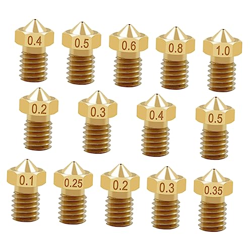 FUNOMOCYA Brass Nozzle for 3d Printer M6 Thread 13pcs Compatible with 1.75mm Filament