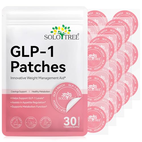 SOLOTREE GLP-1 Patches 30 Count Waterproof Weight Management Aid 8-Hour Release Vegan Formula with Metabolism Support