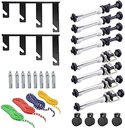 Photography Backdrop Wall Mount Roller System 4 Support Rollers, Manual Photo Background Ceiling Holder, Including 2 Four-fold Hooks, 8 Expand Bars, 4 Chains, for Home Studio Live Shooting
