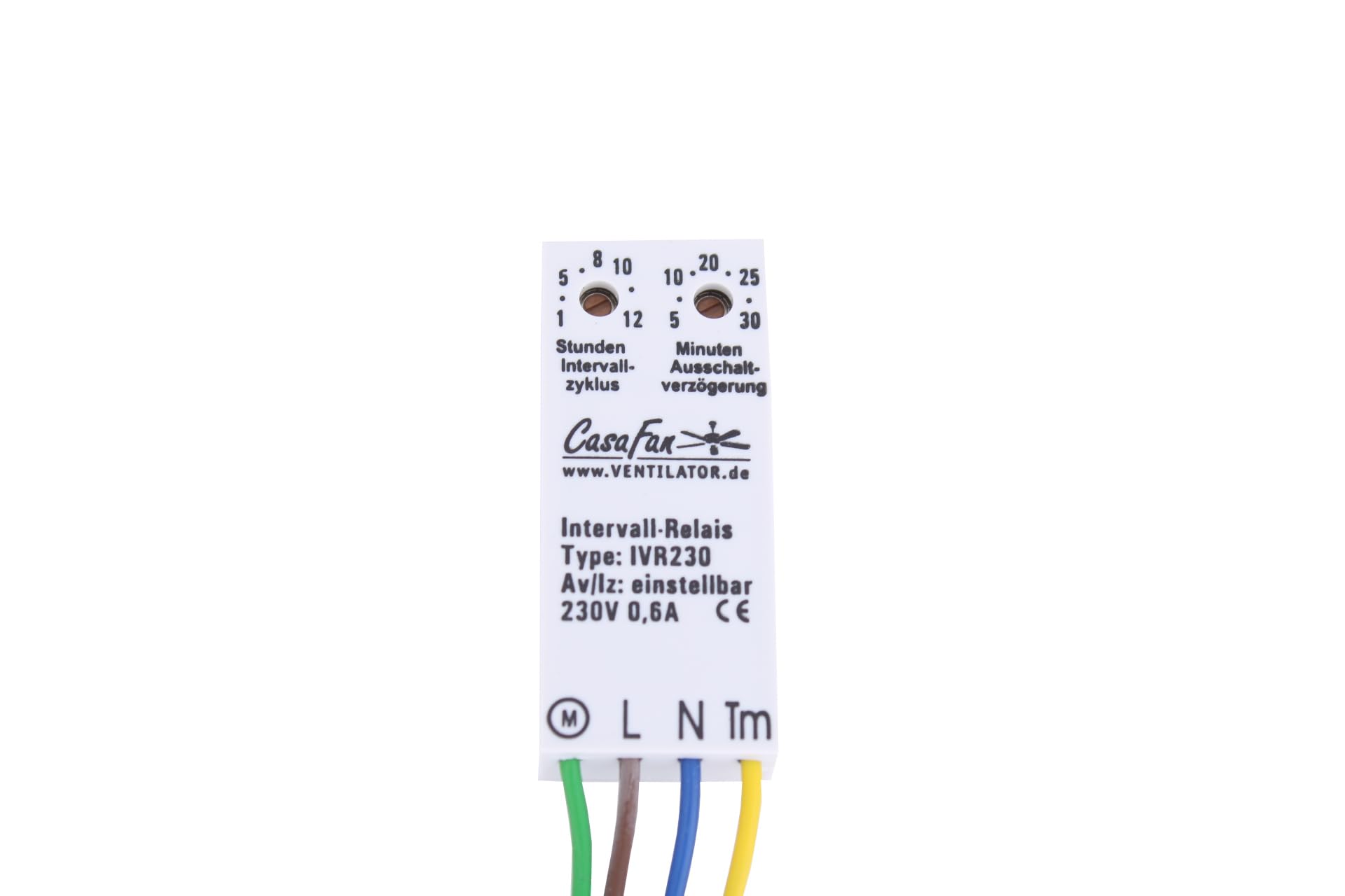 CASAFAN IVR 230 Timermodule Blanc avec minuterie réglable