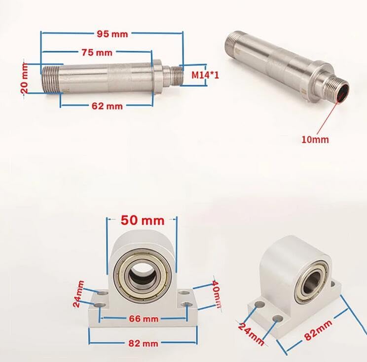Mini Spindle Lathe Set, Three-Jaw Four-Jaw Chuck DIY Woodworking Bead Machine 10MM Through Hole Aluminum Alloy Base with Motor (Three Jaw Set)